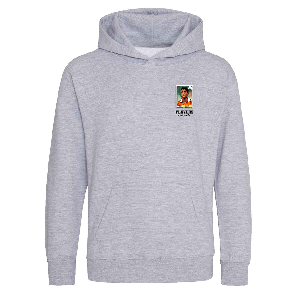 Patrick Kluivert World Cup Sticker Kids Hoodie – patrick kluivert sticker kids grey hoodie Players Couture design