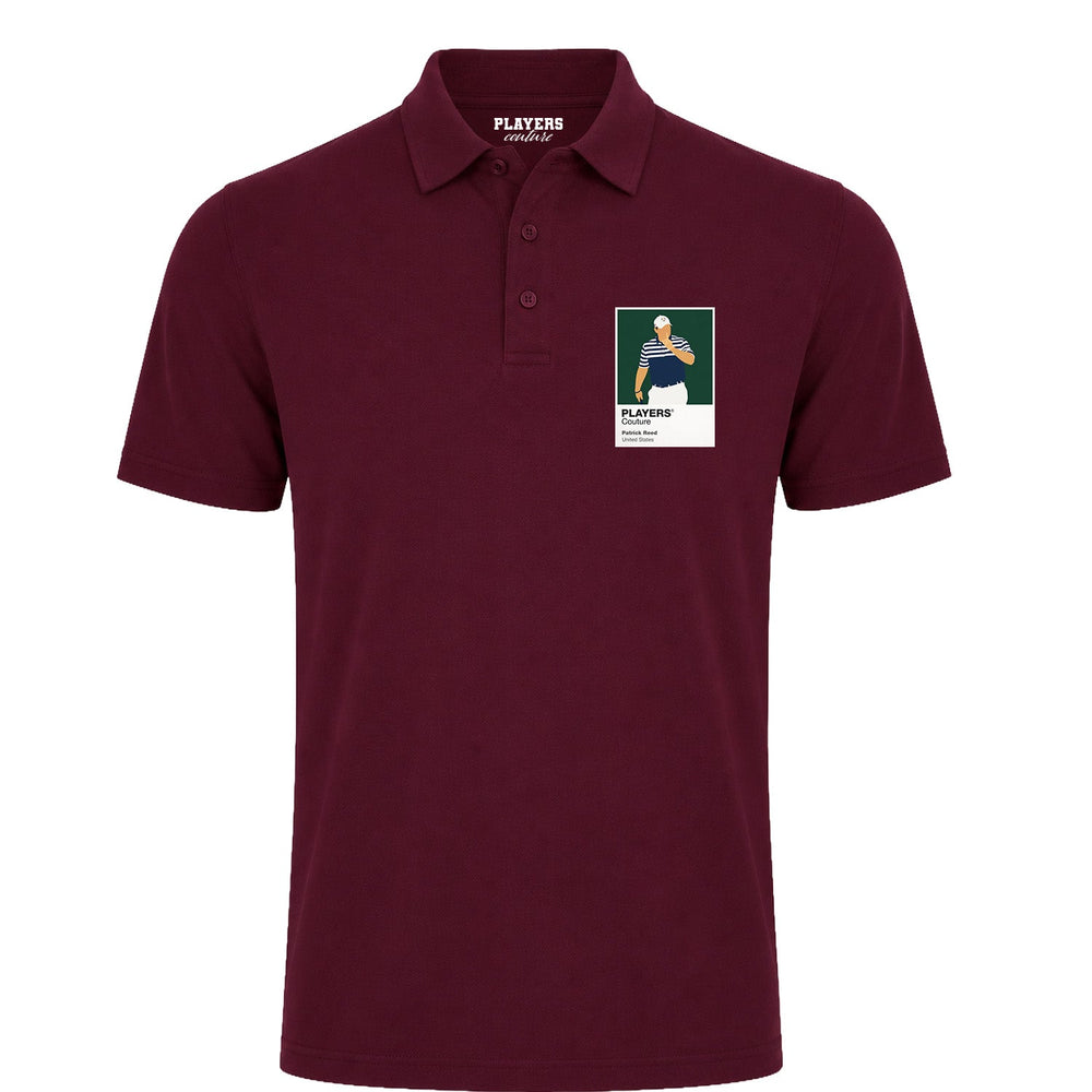 Patrick Reed Golf Icon Frame Men's Polo Shirt - Burgundy