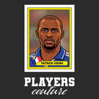 Patrick Vieira World Cup Sticker Men's T-Shirt – black close-up detail shot of the Patrick Vieira World Cup Players Couture