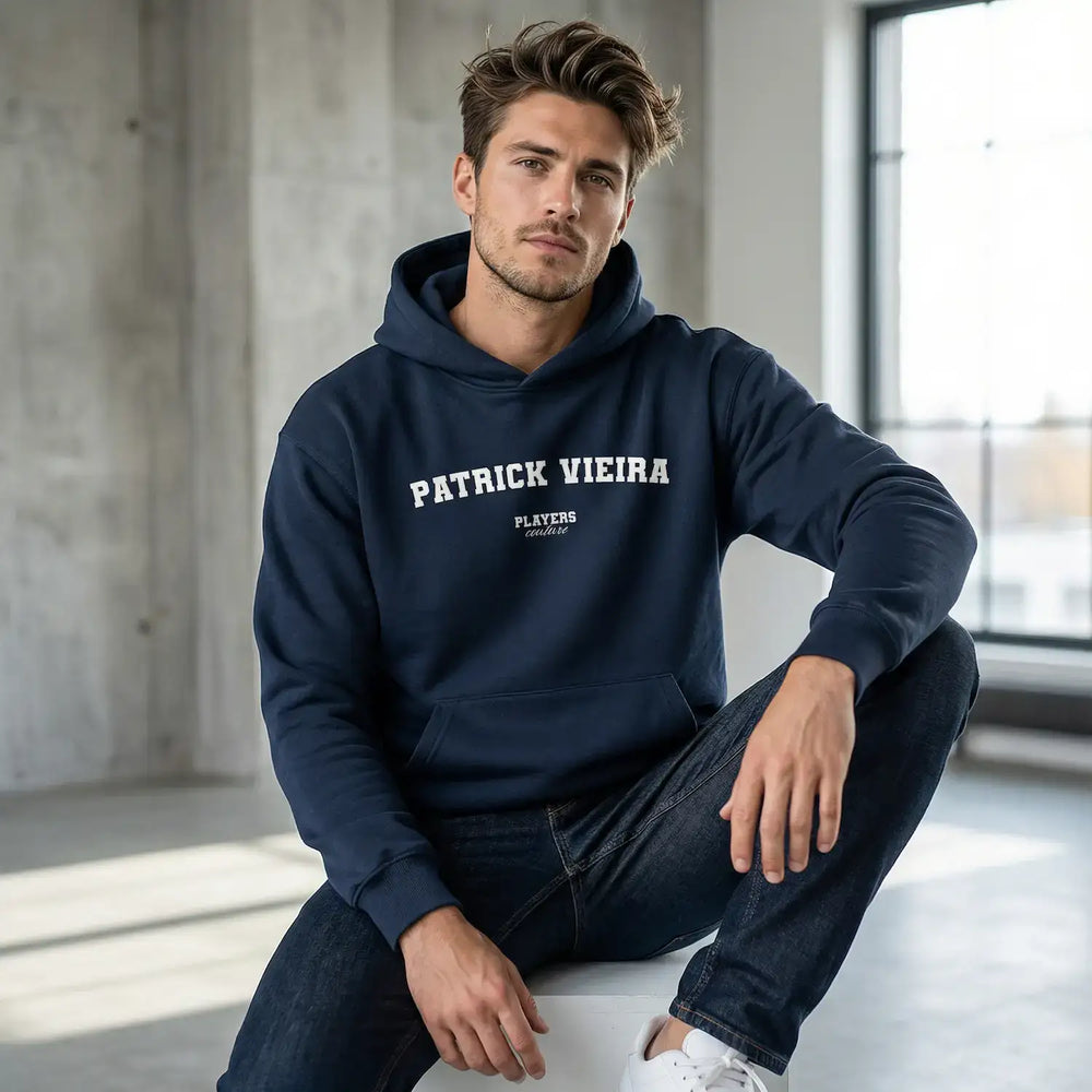 Patrick Vieira Players Couture Men's Casual Hoodie - Navy / S | Arsenal, Football, France, Hoodies, Men's, Name Collection