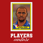 Patrick Vieira World Cup Sticker Men's T-Shirt – red close-up detail shot of the Patrick Vieira World Cup Players Couture