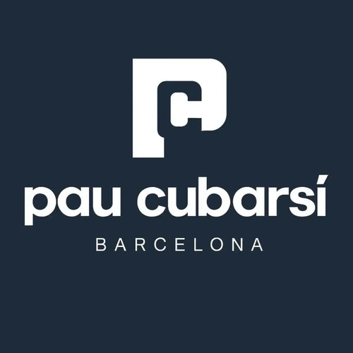 Pau Cubarsi Logo Men's T-Shirt – navy close-up detail shot of the Pau Cubarsi Players Couture logo design
