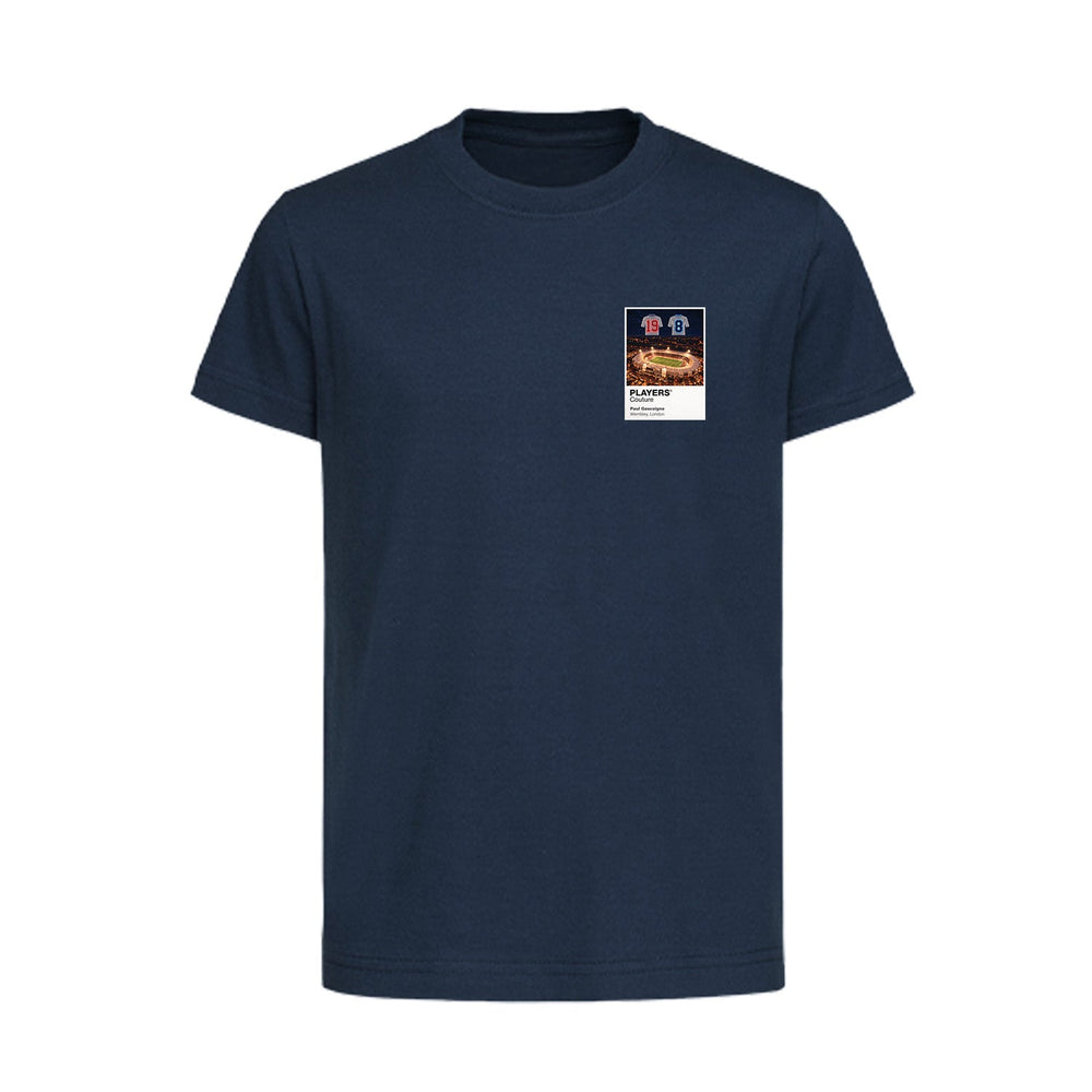 Paul Gascoigne England Icons in Lights Frame Kids T-Shirt in Navy