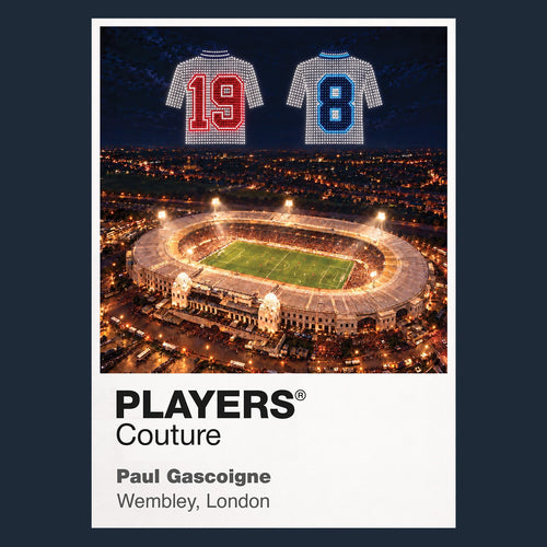 Paul Gascoigne England Icons in Lights Frame artwork in navy