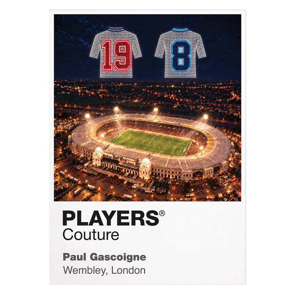 Paul Gascoigne England Icons in Lights Frame artwork in white