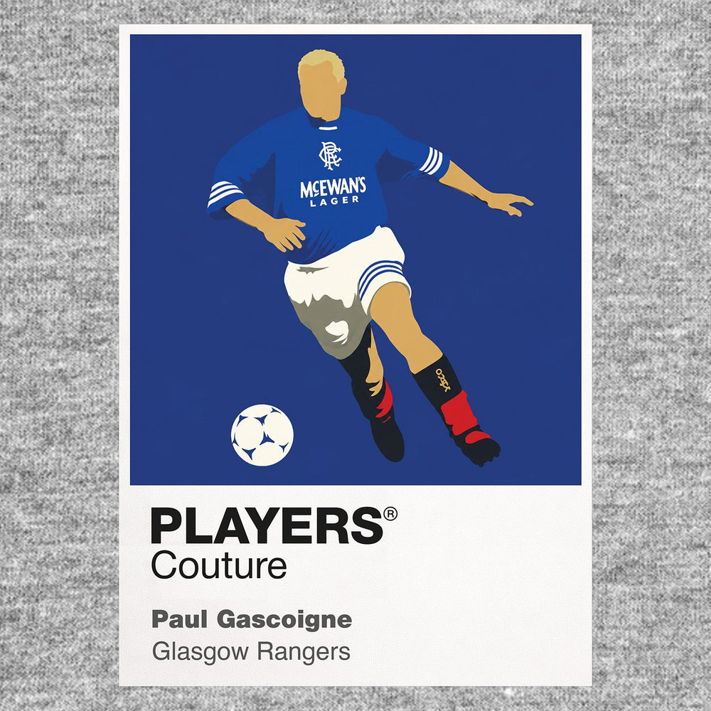 Paul Gascoigne Rangers grey Icon Frame artwork detail