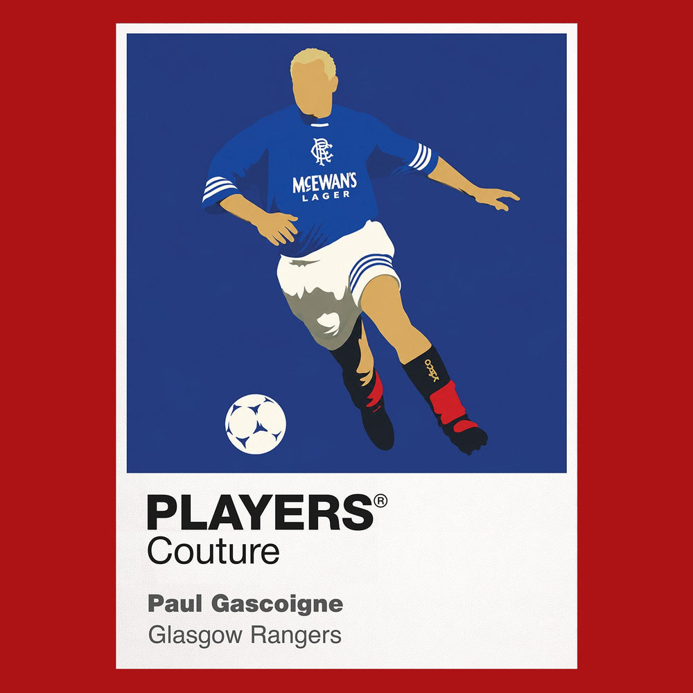 Paul Gascoigne Rangers red Icon Frame artwork detail