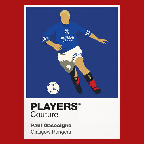 Paul Gascoigne Glasgow Rangers Icon Frame Men's Hoodie — Red Artwork