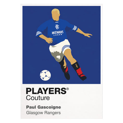 Paul Gascoigne Glasgow Rangers Icon Frame — White