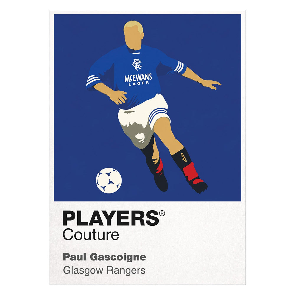 Paul Gascoigne Rangers white Icon Frame artwork detail