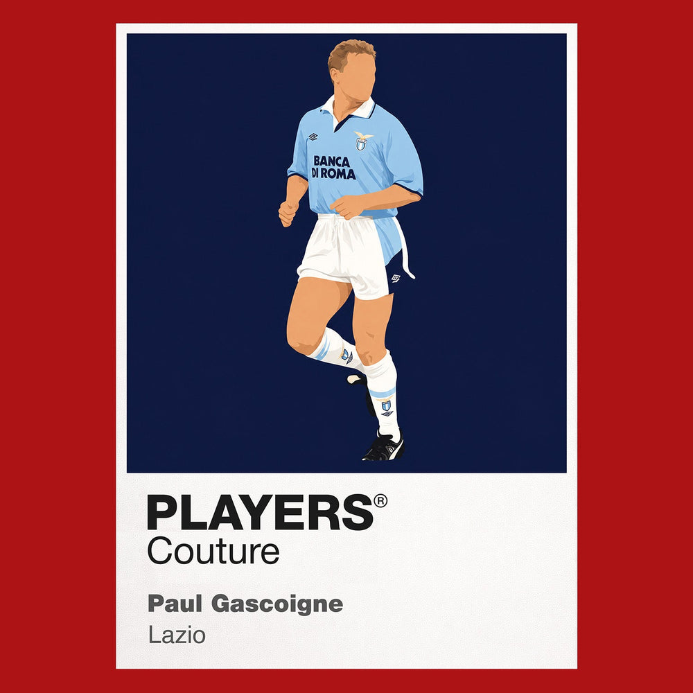 Paul Gascoigne Lazio red Icon Frame artwork detail