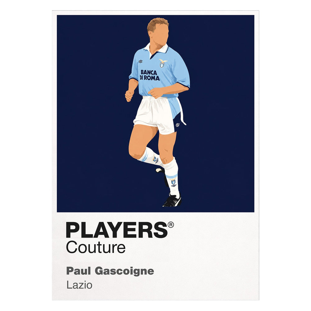 Paul Gascoigne Lazio white Icon Frame artwork detail