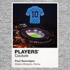 Paul Gascoigne Lazio number 10 Icons in Lights Frame artwork in grey
