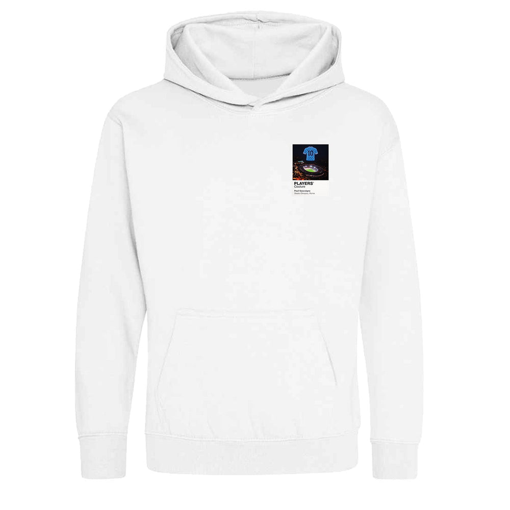 Paul Gascoigne Lazio Icons in Lights Frame Kids Hoodie in White