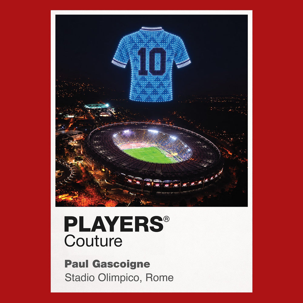 Paul Gascoigne Lazio number 10 Icons in Lights Frame artwork in red