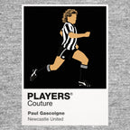 Paul Gascoigne Newcastle United Icon Frame Men's Hoodie — Gray Artwork