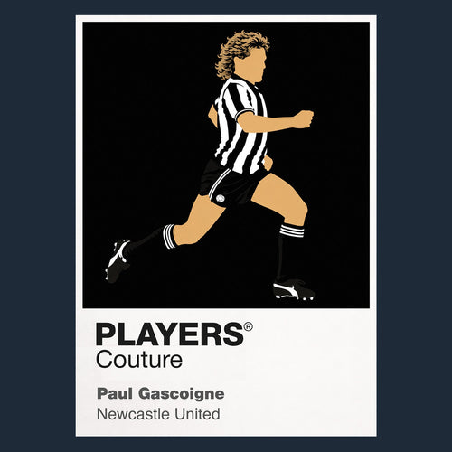 Paul Gascoigne Newcastle United Icon Frame Men's Hoodie — Navy Artwork