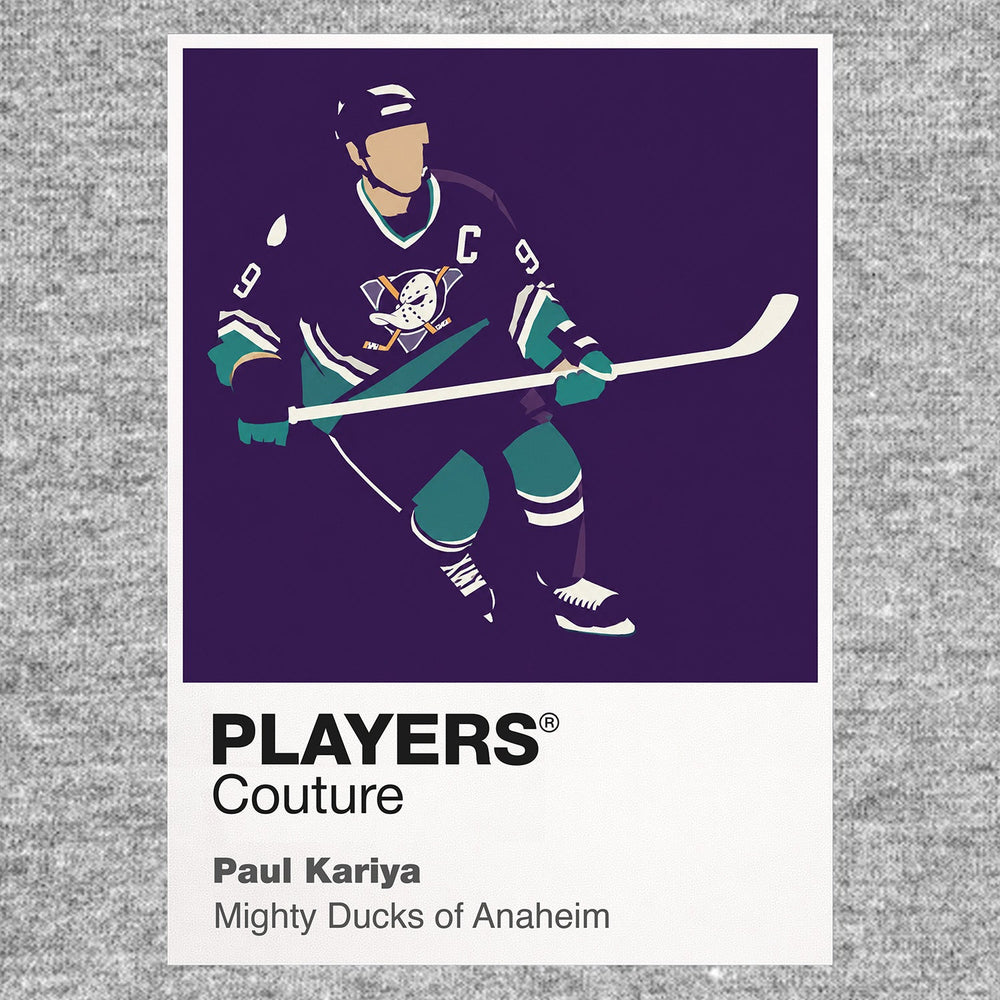 Paul Kariya Mighty Ducks Ice Hockey Icon Frame Men's T-Shirt – image 7