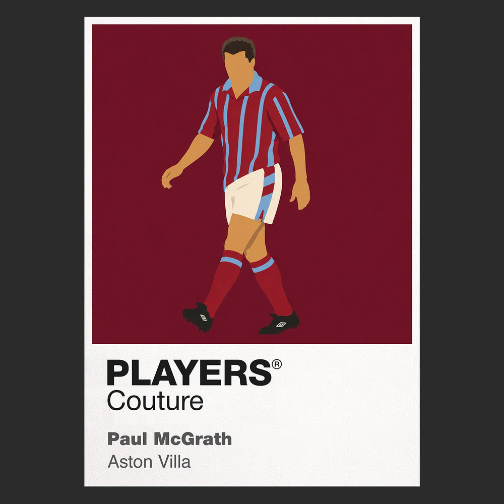 Paul McGrath Aston Villa Icon Frame Men's Hoodie — Black Artwork
