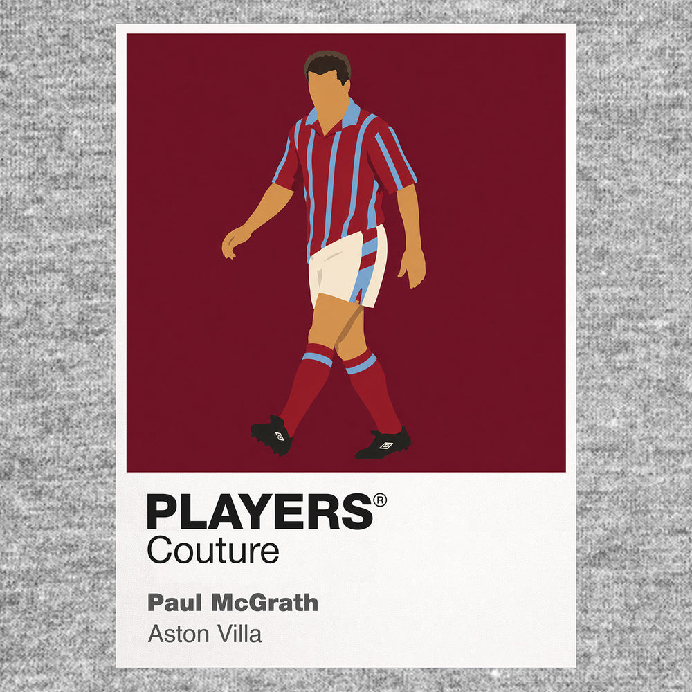 Paul McGrath Aston Villa Icon Frame — Gray
