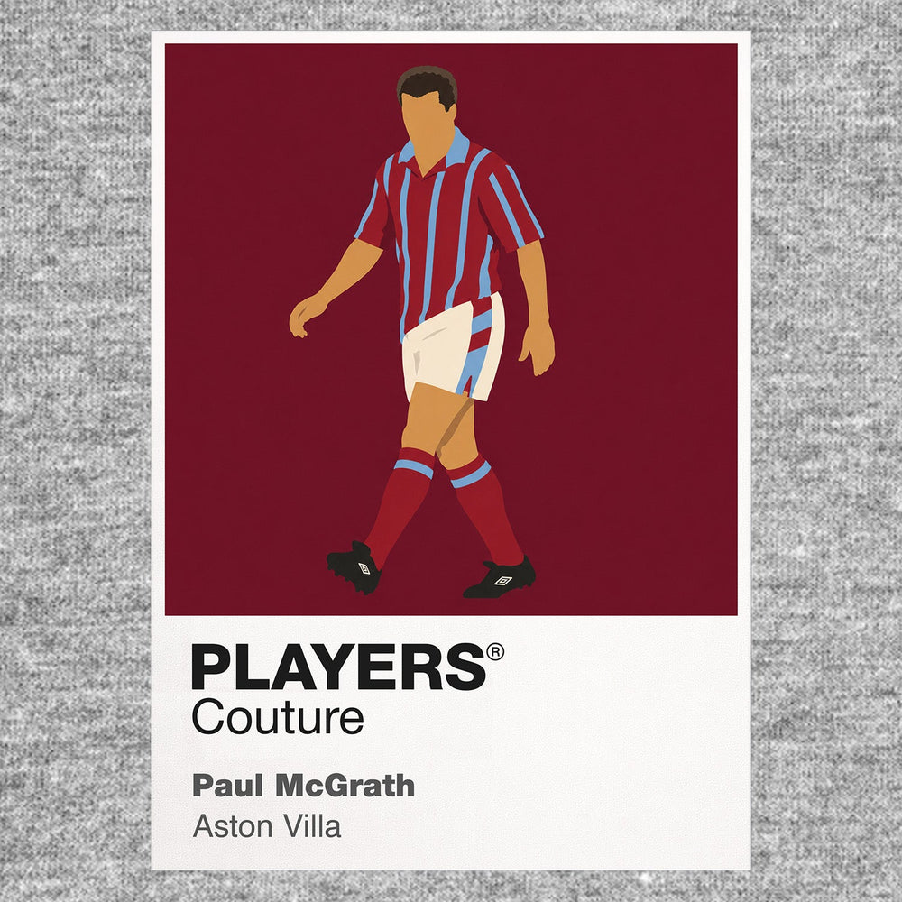 Paul McGrath Aston Villa Icon Frame Men's Hoodie — Gray Artwork