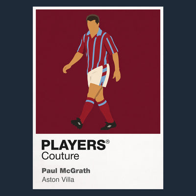 Paul McGrath Aston Villa Icon Frame Men's Hoodie — Navy Artwork