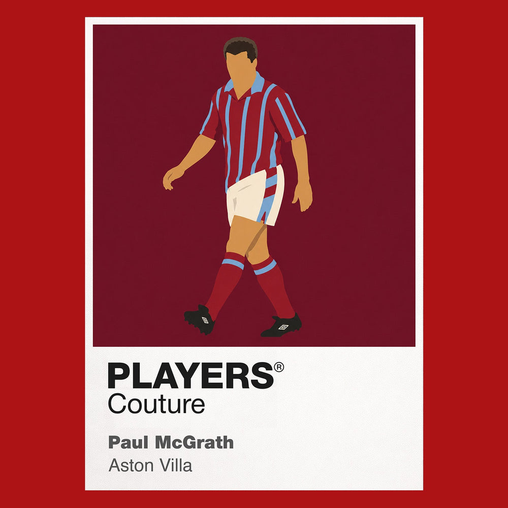 Paul McGrath Aston Villa Icon Frame Men's Hoodie — Red Artwork