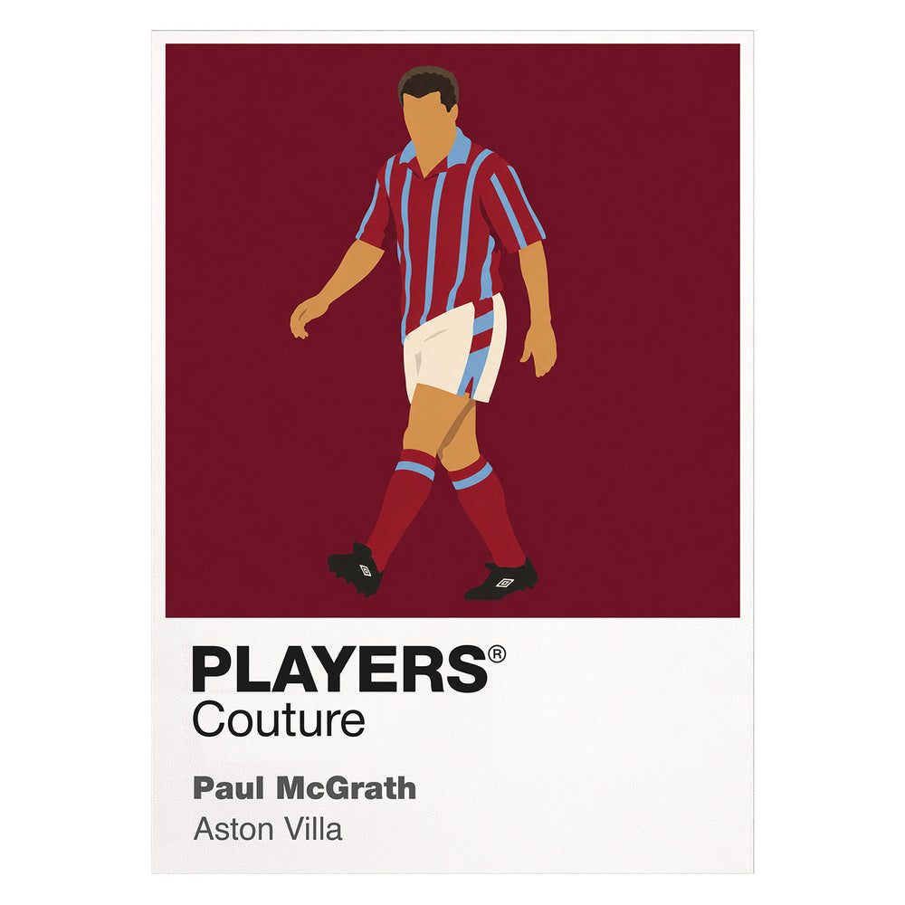 Paul McGrath Aston Villa Icon Frame — White