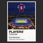 Paul McGrath Aston Villa number 5 Icons in Lights Frame artwork in black