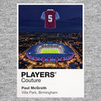 Paul McGrath Aston Villa number 5 Icons in Lights Frame artwork in grey