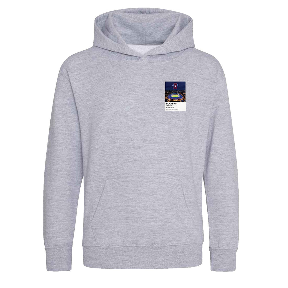 Paul McGrath Aston Villa Icons in Lights Frame Kids Hoodie in Gray