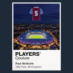 Paul McGrath Aston Villa number 5 Icons in Lights Frame artwork in navy