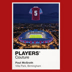 Paul McGrath Aston Villa number 5 Icons in Lights Frame artwork in red