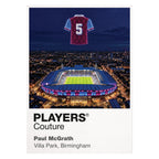 Paul McGrath Aston Villa number 5 Icons in Lights Frame artwork in white