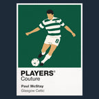 Paul McStay Celtic Icon Frame Men's Hoodie — Navy Artwork