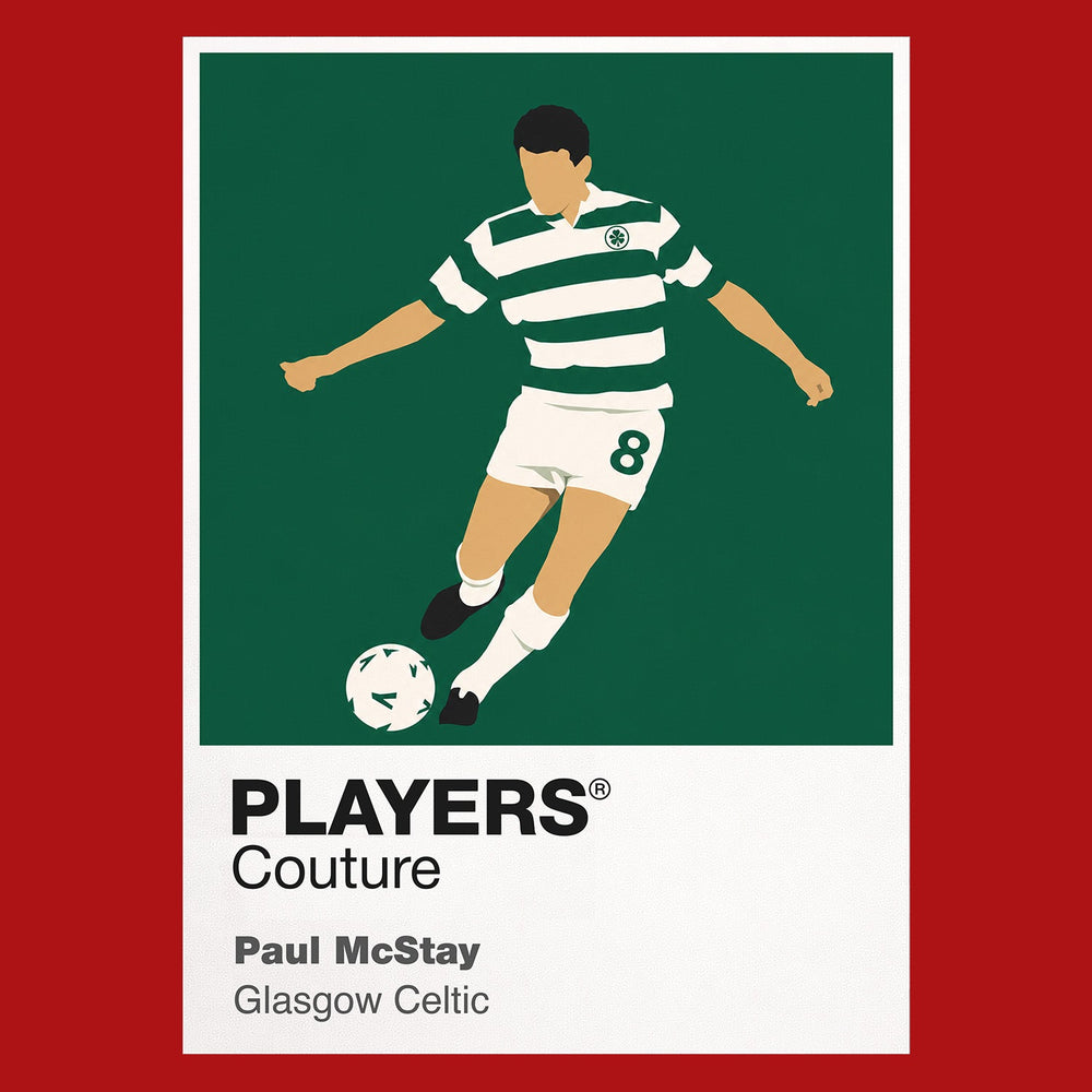 Paul McStay Celtic Icon Frame Men's Hoodie — Red Artwork