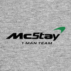 Paul McStay Logo Men's Hoodie – grey close-up detail shot of the Paul McStay Players Couture logo design