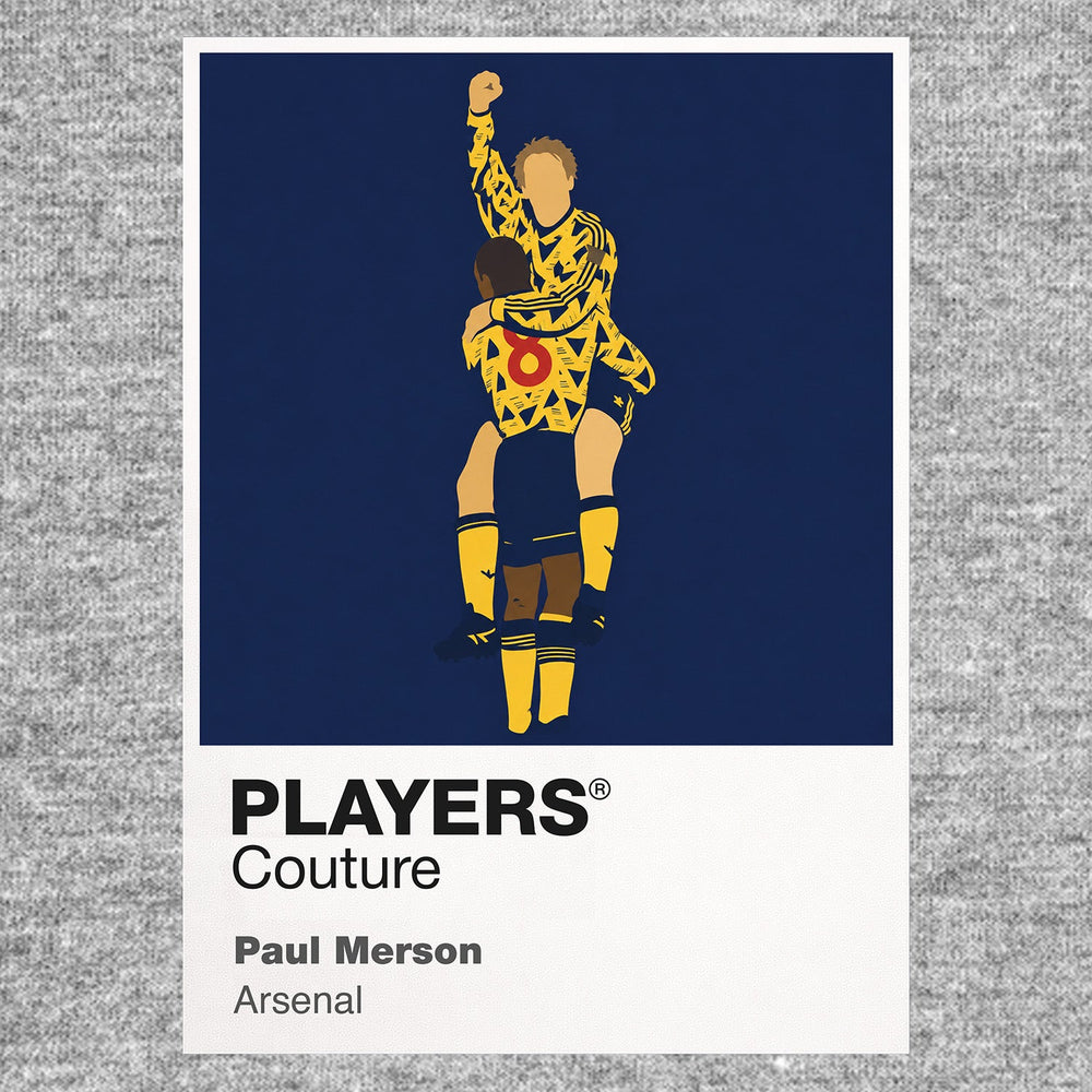 Paul Merson Arsenal Icon Frame Men's Hoodie — Gray Artwork