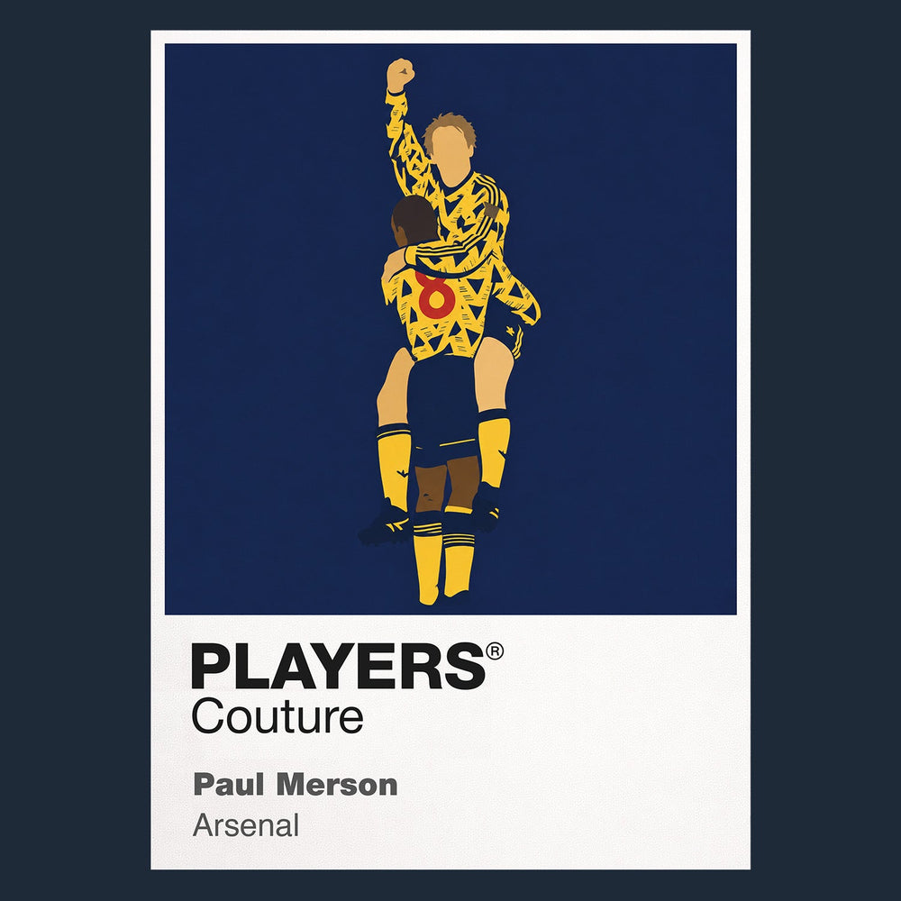 Paul Merson Arsenal Icon Frame Men's Hoodie — Navy Artwork