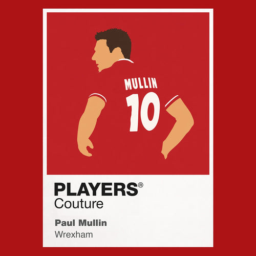 Paul Mullin Wrexham Icon Frame Men's Hoodie — Red Artwork