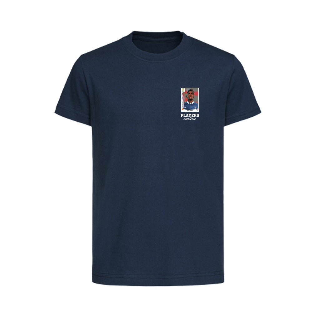Paul Pogba World Cup Sticker Kids T-Shirt – paul pogba sticker kids navy tshirt Players Couture design
