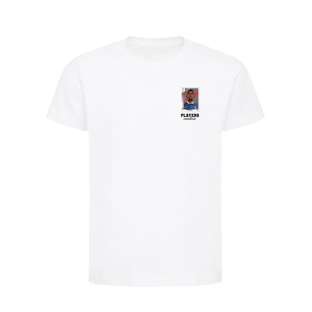 Paul Pogba World Cup Sticker Kids T-Shirt – paul pogba sticker kids white tshirt Players Couture design