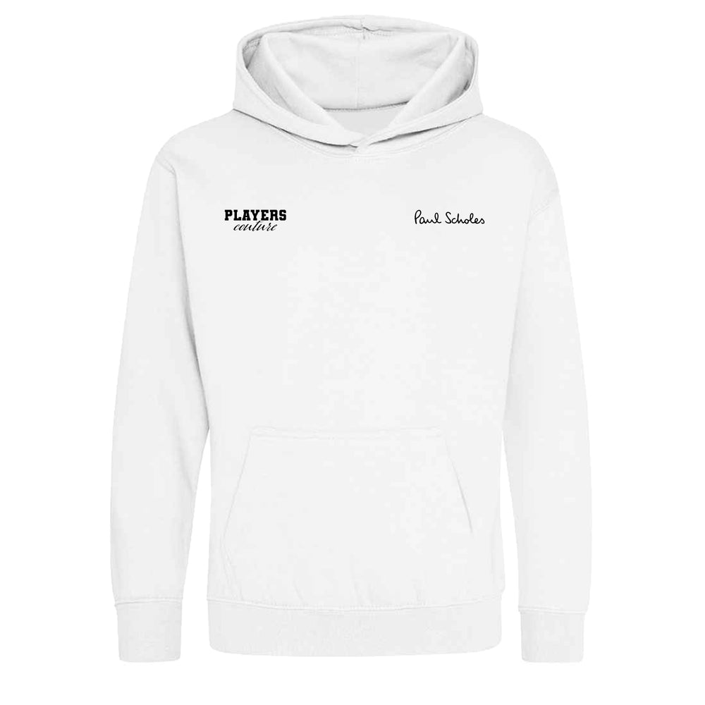 Paul Scholes Logo Players Couture Kids Hoodie White