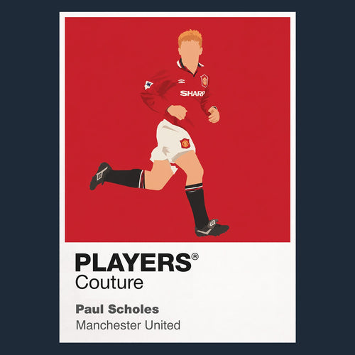 Paul Scholes Manchester United Icon Frame Men's Hoodie — Navy Artwork