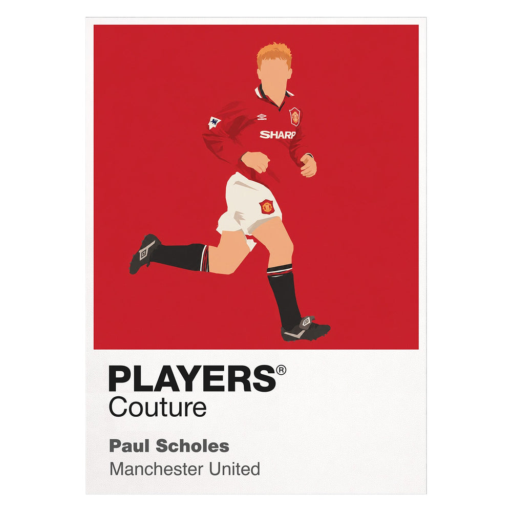 Paul Scholes Manchester United Icon Frame Kids T-Shirt — White Artwork