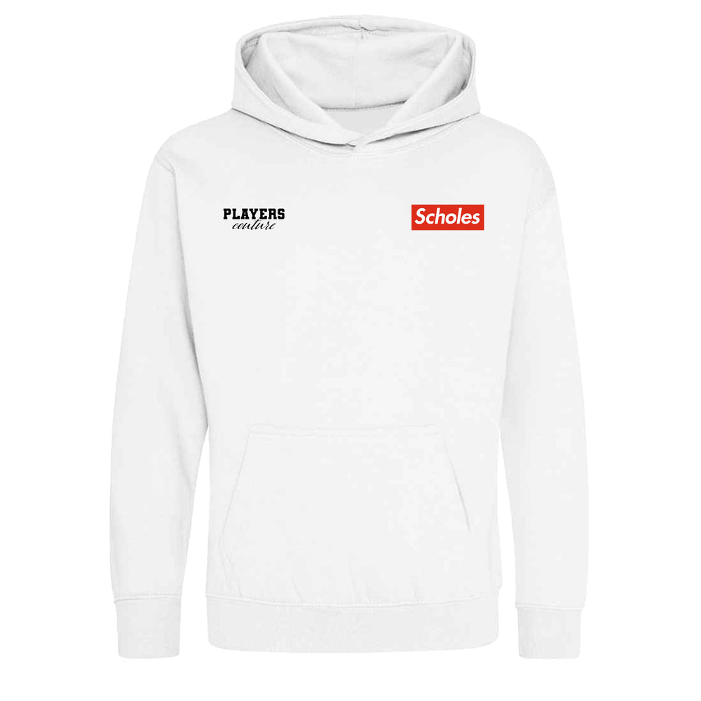 Paul Scholes Red Logo Players Couture Kids Hoodie White