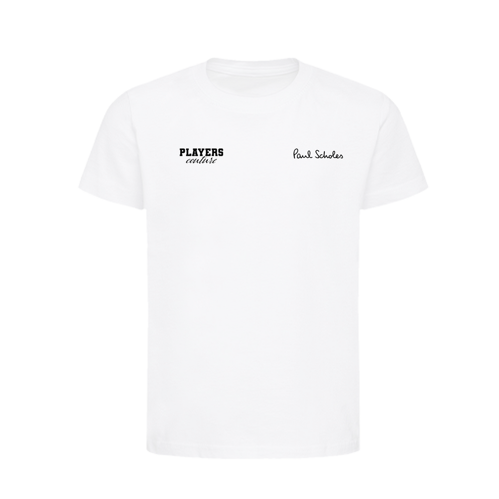 Paul Scholes Logo Players Couture Kids T-Shirt White