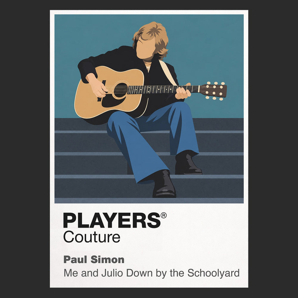 Paul Simon Paul Simon's understated guitarist-songwriter silhouette across six decades Icon Frame artwork in black