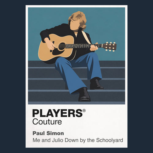 Paul Simon Paul Simon's understated guitarist-songwriter silhouette across six decades Icon Frame artwork in navy