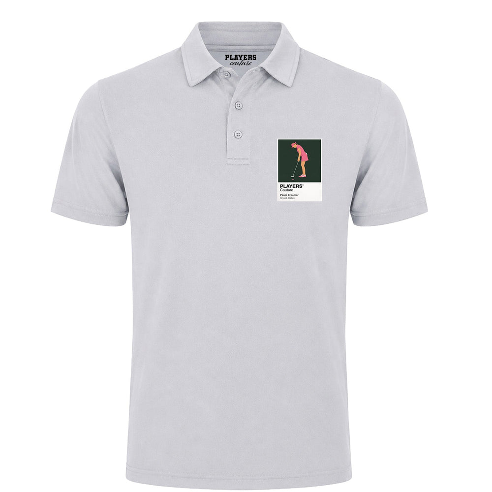 Paula Creamer Golf Icon Frame Men's Polo Shirt - Light Gray